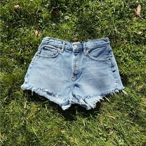 AGOLDE 100% Cotton Light Blue Denim Shorts